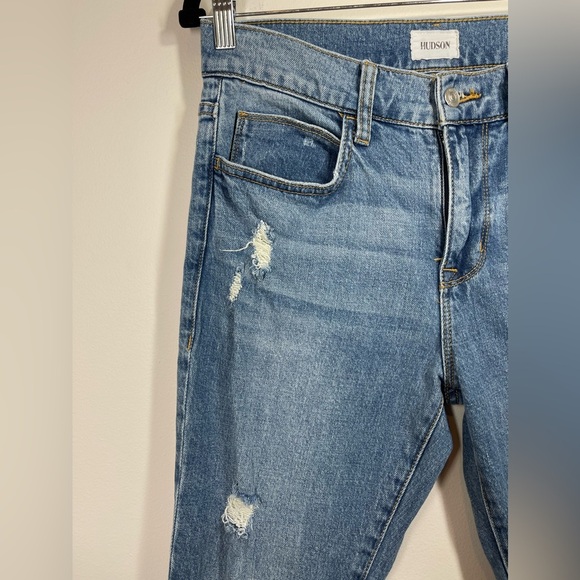 HUDSON Jeans Men’s Size 30 Ace‎ Skinny-Fit Distressed Blue Medium Wash - Picture 3 of 10